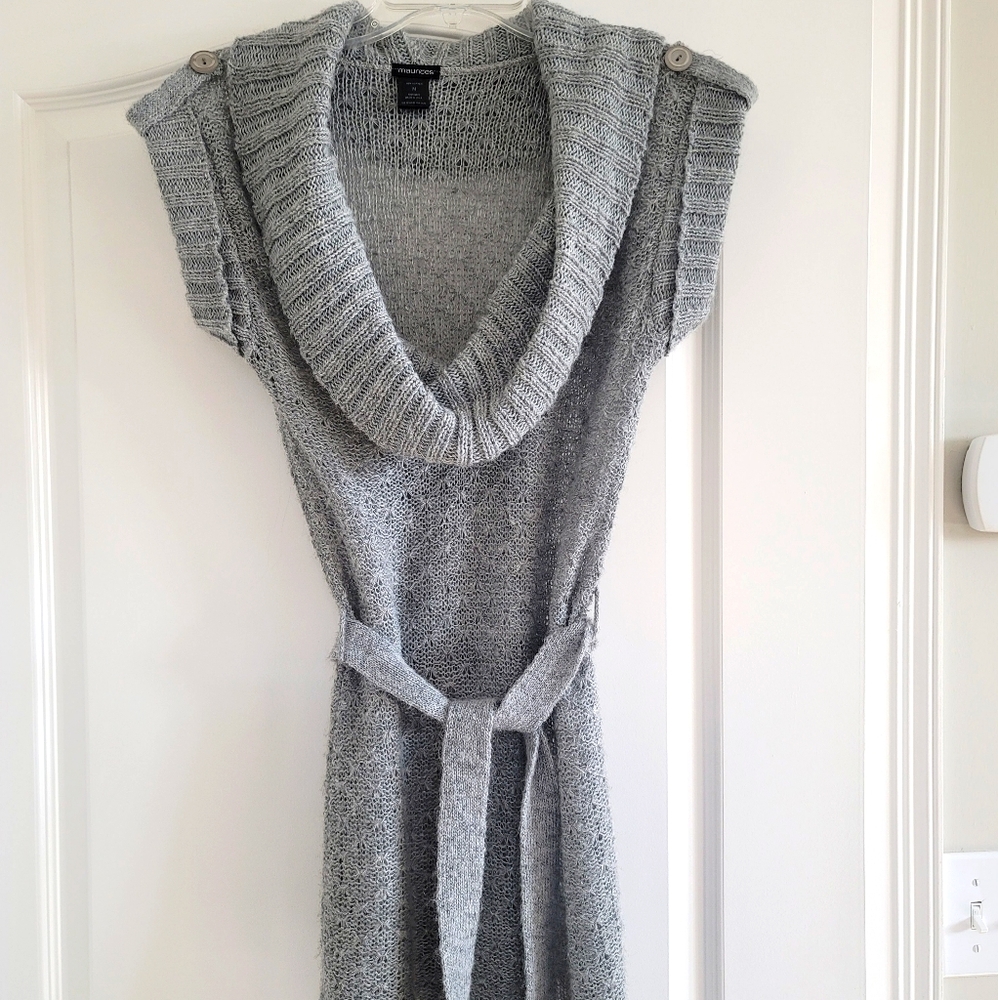 Maurices Long Gray Short SleeveSweater Size Medium